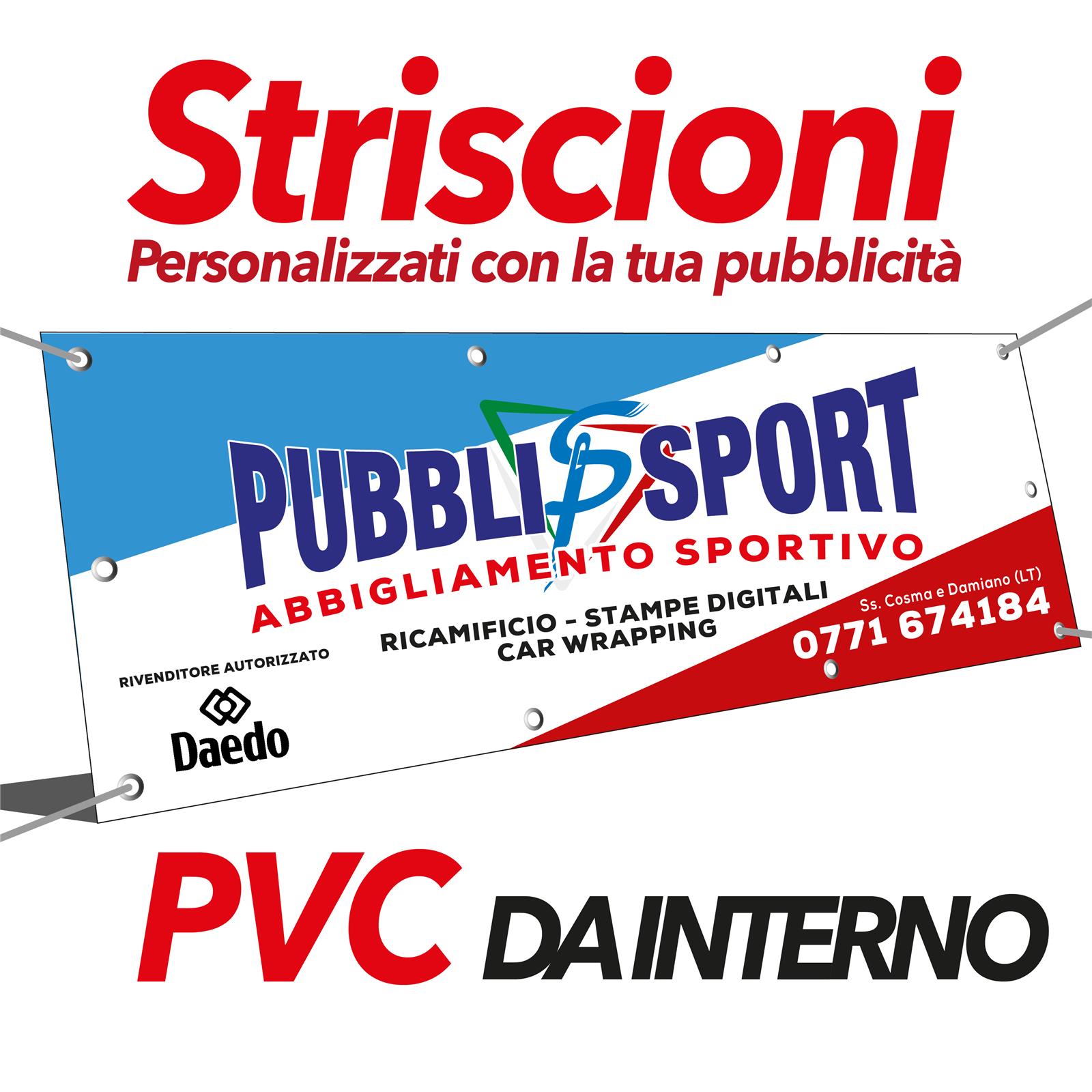 PubbliSport STRISCIONE DA INTERNO IN PVC SPALMATO OCCHIELLATO (2 X 1 METRI - BIANCO)