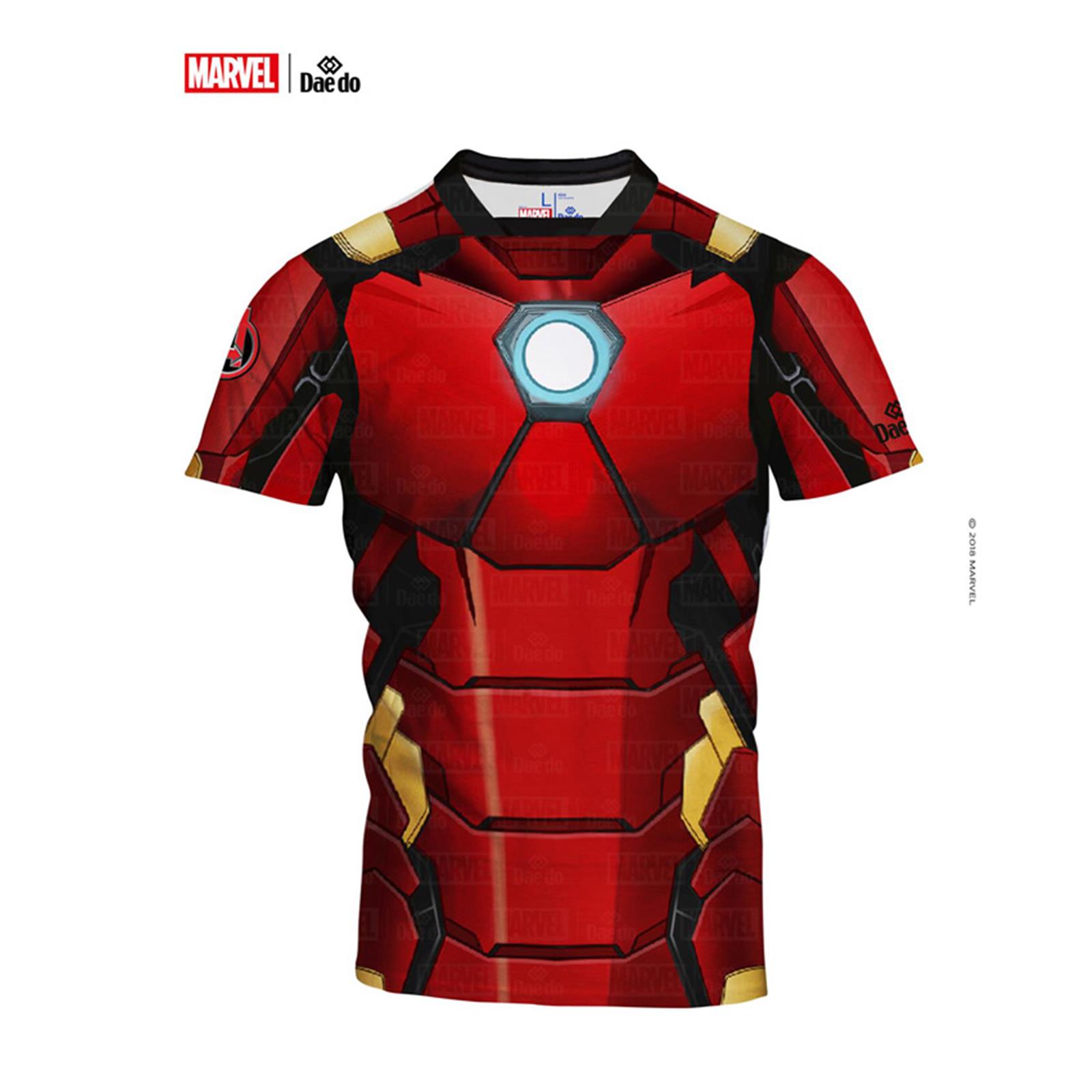 Dae Do Maglietta Iron Man Full Print Slim Fit (14 - ROSSO NERO)